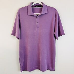 Bugatchi Uomo Purple Collared Polo Shirt Soft Breathable Modal Blend Mens Small